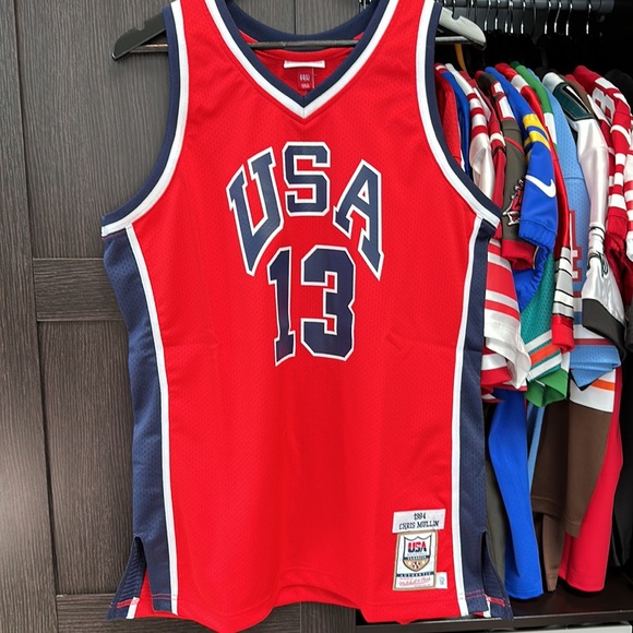 Chris Mullin USA Basketball NBA Mitchell & Ness Authentic 1984 Jersey - Red - Picture 1 of 9